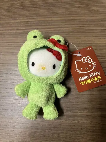 헬로키티 개구리 코스튬 키링 인형 택 포함 새상품