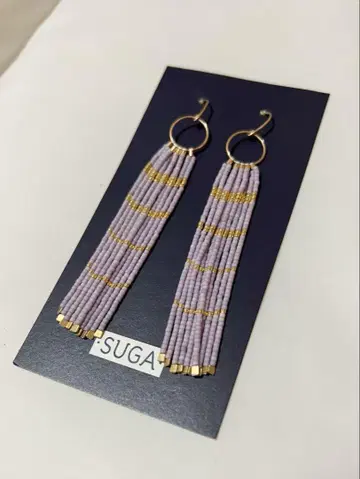 SUGA 비즈 롱 귀걸이 BM4559-10