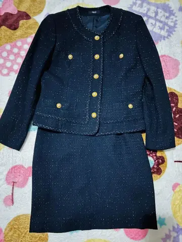ASCOT 울 100% 네이비 셋업