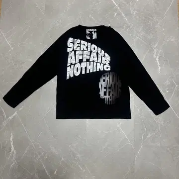 SPINASH 블랙 컬러 로고 긴팔 T셔츠