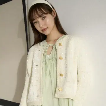 [ 미사용 새상품 ] FURFUR 트위드 니트 자켓 ONE SIZE