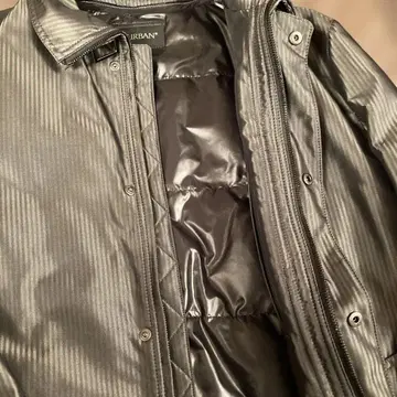 DURBAN 스트라이프 패턴 스텐카라 코트 그레이