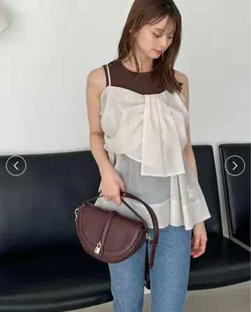 SNIDEL 디자인 블라우스 SET 슬리브리스 티셔츠