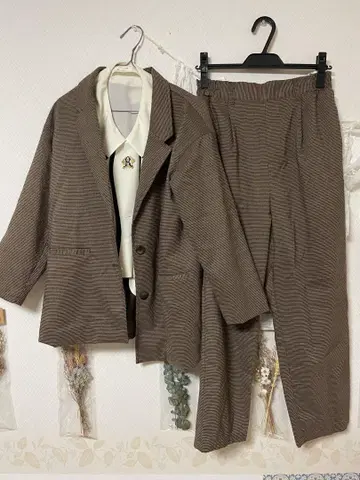 Samansa Mos2 브라운 팬츠 셋업 프리 사이즈