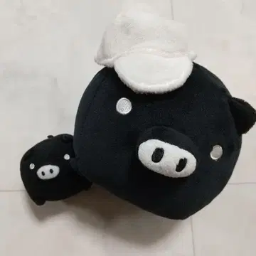 모노크로부 마스코트 봉제 인형 볼체인 모자 세트