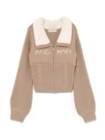 Mary logo zip tops beige andmary