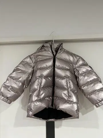 GAP 핑크 골드 후드 부착 다운 자켓
