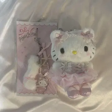 화이트 고양이 발레리나 키티 마스코트 스트랩