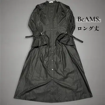 [ BeAMS. ] 빔즈 셔츠 원피스 롱 원피스 롱 기장 블랙