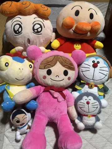 호빵맨 도라에몽 짱구는 못말려(크레용 신짱) 봉제 인형 세트