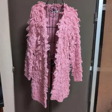 titty&co 프린지 니트 가디건 핑크