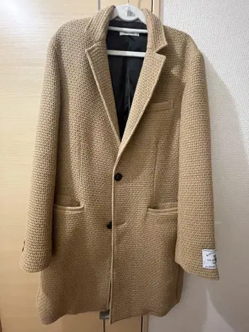 베이지 와플 롱 코트