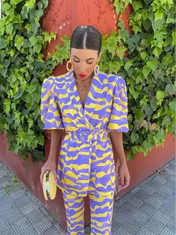 벨트 포함 여성용 팬츠 셋업