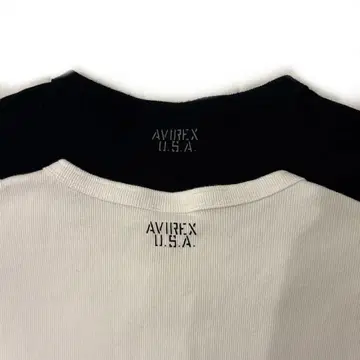 AVIREX 헨리넥 티셔츠 M 사이즈 블랙&화이트 2장 세트