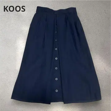 [코스] 턱 포함 버튼 달린 사다리꼴 스커트 종아리 기장 네이비 7