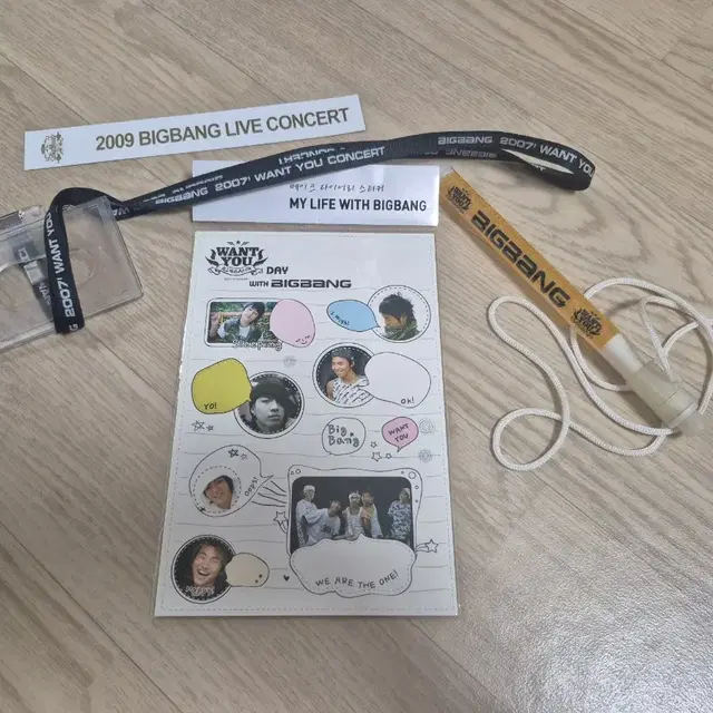 빅뱅 원츄 콘서트 카드목걸이 스티커 응원봉