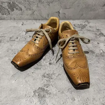 새상품급 히로프 윙 칩 레더 슈즈 브라운 23.5cm