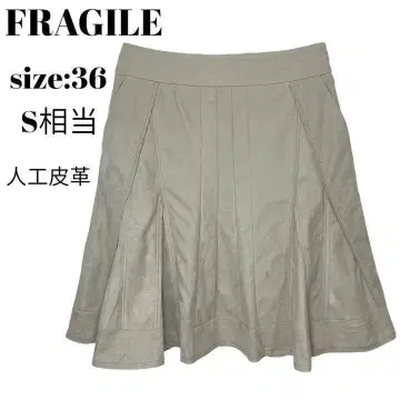 FRAGILE 플라지르 스커트 무릎 기장 멋스러운 고급 36 인조 가죽