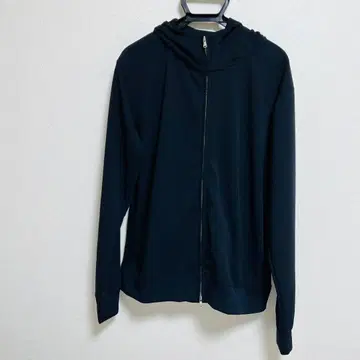 블랙 풀 집업 후드 부착 후드티