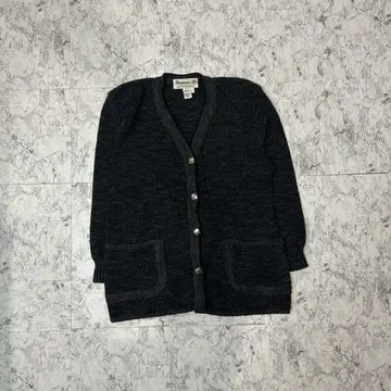 [ Happiness ] 다크 그레이 가디건 핸드 포켓 구제 의류