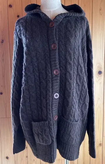 서브 스트리트 빅 사이즈 롱 가디건 니트 코트 12,900엔 브라운