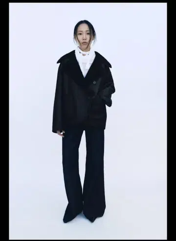 ZARA ZW 컬렉션 더블 페이스 자켓 블랙 S