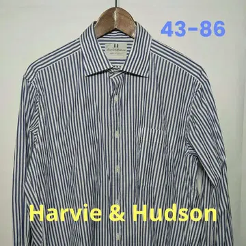 Harvie & Hudson 스트라이프 긴팔 셔츠 43-86