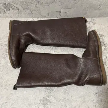 새상품급 koos 코스 루카스 롱 부츠 가죽 주름 브라운 24.5cm