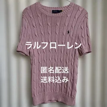 랄프 로렌 핑크 니트 셔츠 반팔 니트
