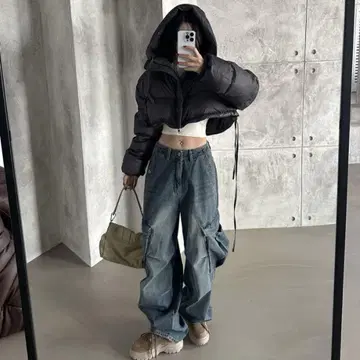 한국 데님 카고 팬츠