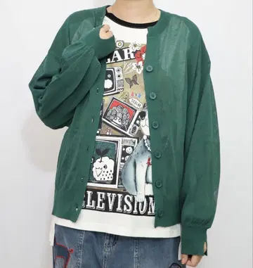 스칼라 153610: 스칼라 호일 프린트 접촉 냉감 니트 가디건