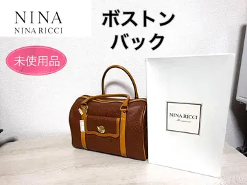 [ 미사용품 ] NINA RICCI 보스턴 백 리프 무늬