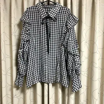 Louiosy 모듬 보타이 프릴 블라우스 블랙 4L 루오시 빅 사이즈