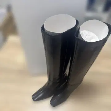 [택 포함 새상품] 블랙 롱 부츠 소가죽 사이즈 24cm