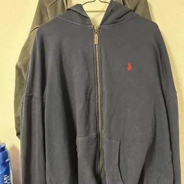 U.S. POLO ASSN. 다크 그레이 풀 지퍼 후디 L