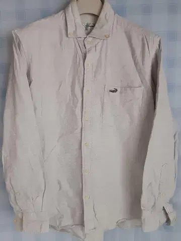 Lacoste 화이트 긴팔 셔츠 포켓 부착