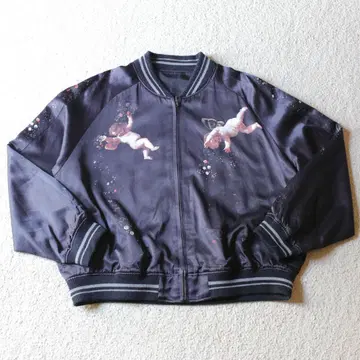 LAD MUSICIAN 천사 패턴 블루종 SATIN ANGEL 44 블랙