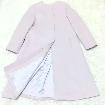 셀포드 노카라 코트 라이트 퍼플 히요쿠 맥시 길이 롱 코트