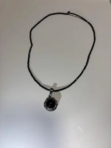 ZOCALO 실버 목걸이 블랙 펜던트
