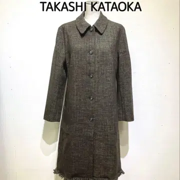 TAKASHI KATAOKA 롱 코트 울 혼방 프린지 밑단 일본제