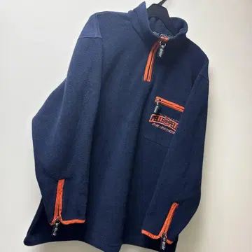 PELLE PELLE 플리스 XL 사이즈 빅 루즈 네이비 x 오렌지