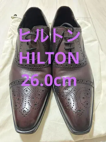 [ 26.0cm ] HILTON 힐튼 와인 레드 가죽 윙 팁