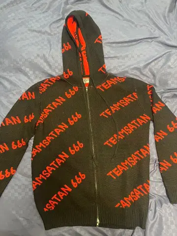 TEAMSATAN 666 풀 집업 후드티