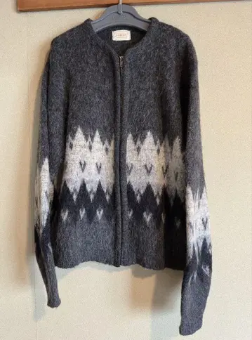 60s 몽고메리 워드 BRENT 울 모헤어 지퍼 가디건 L 사이즈 레어