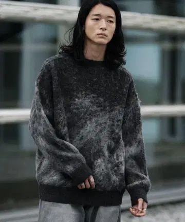WYM MOHAIR BLEND JACQUARD SHAGGY KNIT