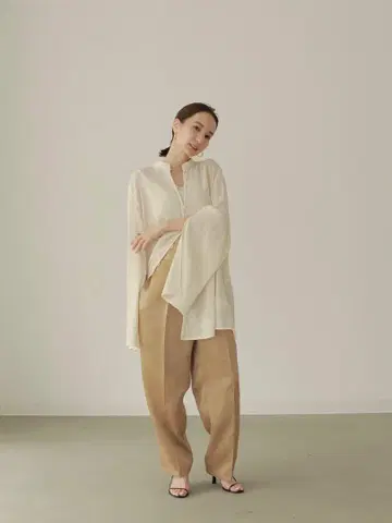 louren big crepe cardigan
