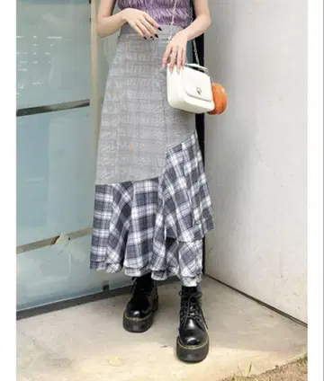jouetie 아지메 프릴 롱 스커트 그레이