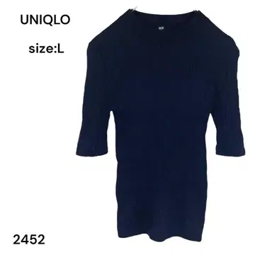 유니클로 UNIQLO 니트 상의 스웨터 L 네이비 신축