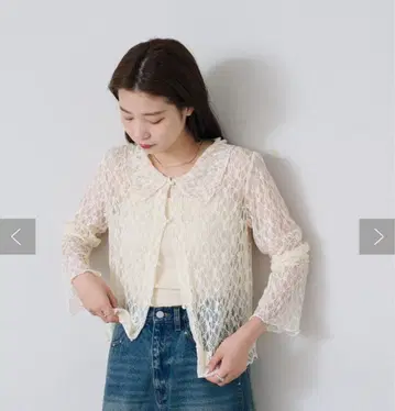 Kastane 카라 부착 레이스 풀오버 아이보리