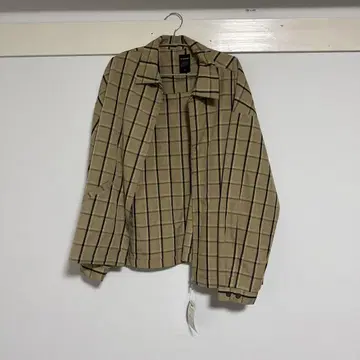 체크 무늬 베이지 자켓